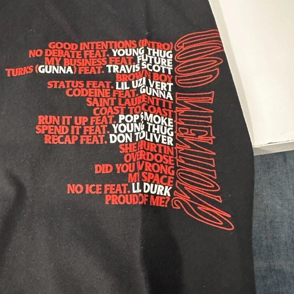 Vlone BAD HABITS Black T-Shirt with Red Graphic Text New - Picture 5 of 6
